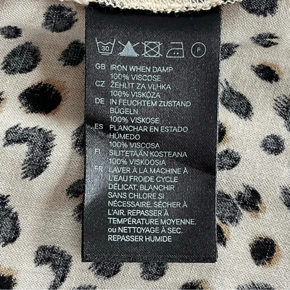 H & M Divided Camisole Sz 6 Beige Cheetah Print Y2K Slinky Animal Print Tank Top - Picture 4 of 7